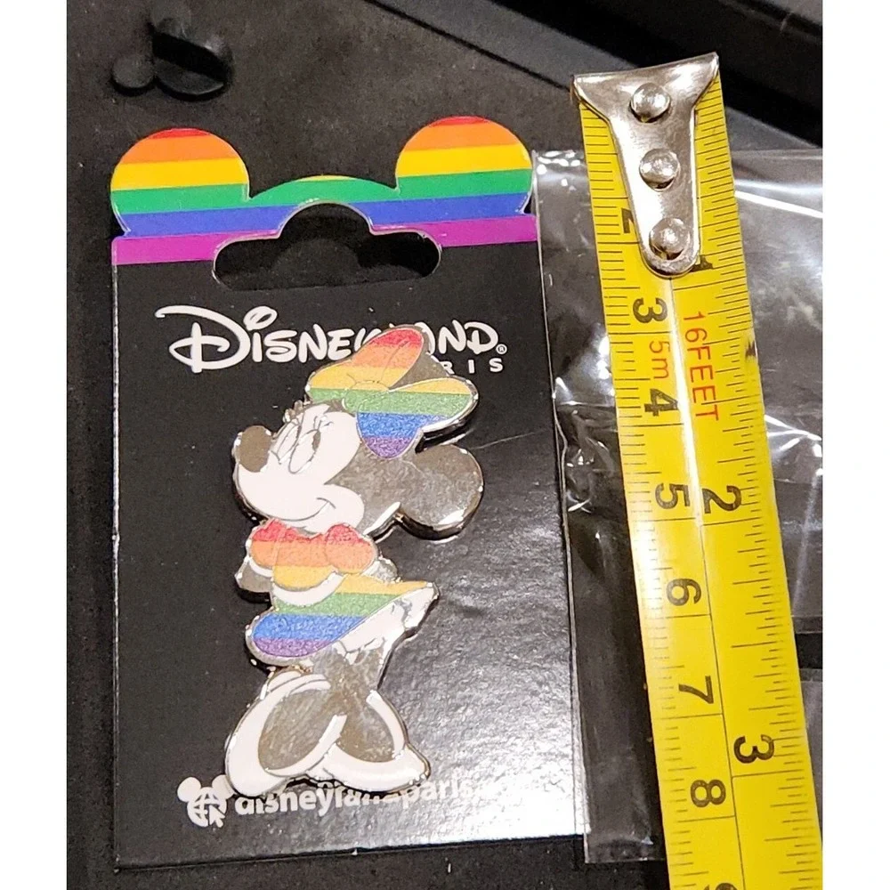 Disney Disneyland Paris Minnie Mouse Rainbow Pride Enamel Trading Pin‎ Silver OE